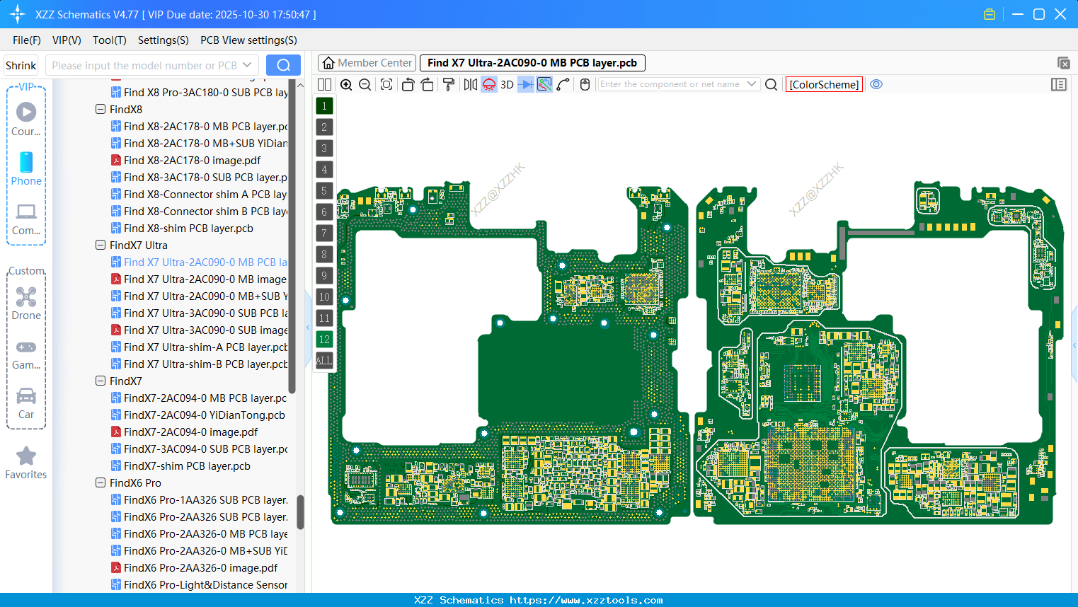 OPPO Find X7 Ultra-2AC090-0 MB PCB Layer